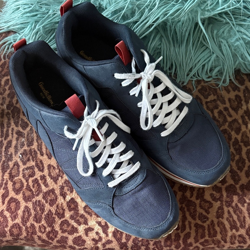 Goodfellow & Co Blue Sneakers with Red Accents